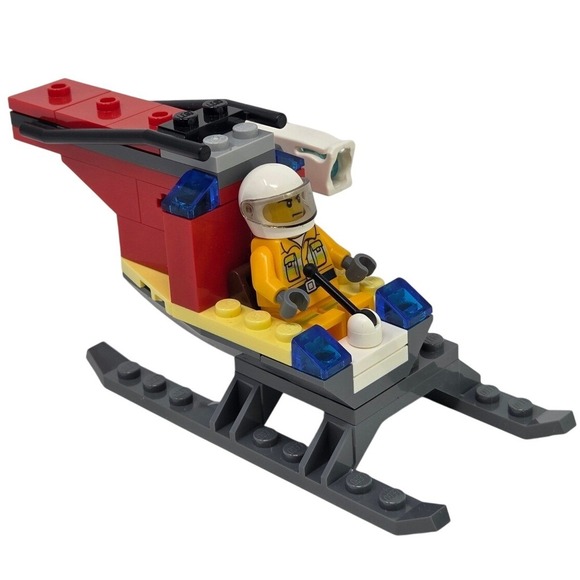 LEGO City Red Helicopter Pilot Minifigure‎ Toy Building Set
